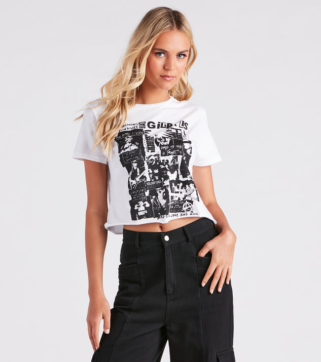 Punk Rock Girl Cropped Graphic Tee is a fire pick to create 2023 festival outfits, concert dresses, outfits for raves, or to complete your best party outfits or clubwear!