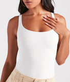 With fun and flirty details, Less Is More Smooth Tank Bodysuit shows off your unique style for a trendy outfit for the summer season!