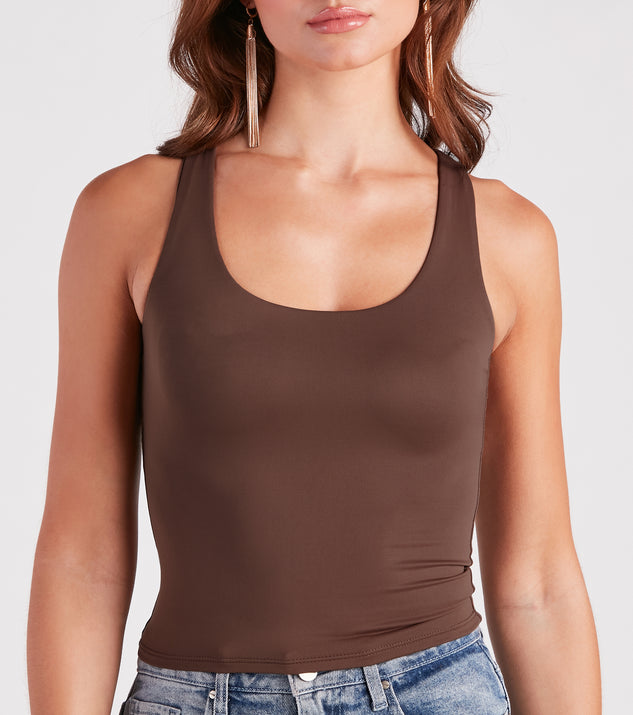 Faded Terracotta Scoop Neck Knit Tank - Women's Sleeveless Tops