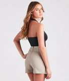 With fun and flirty details, Smooth Silhouette Plunge Halter Bodysuit shows off your unique style for a trendy outfit for the summer season!