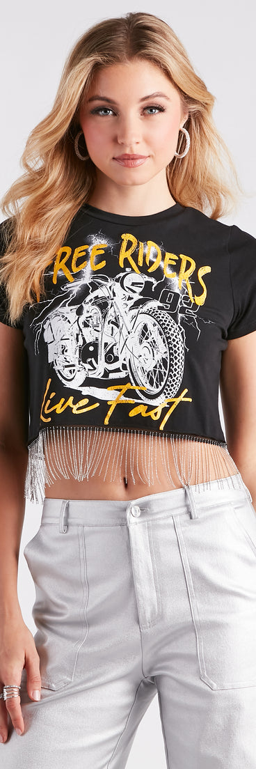 Free Riders Fringe Graphic Crop Tee