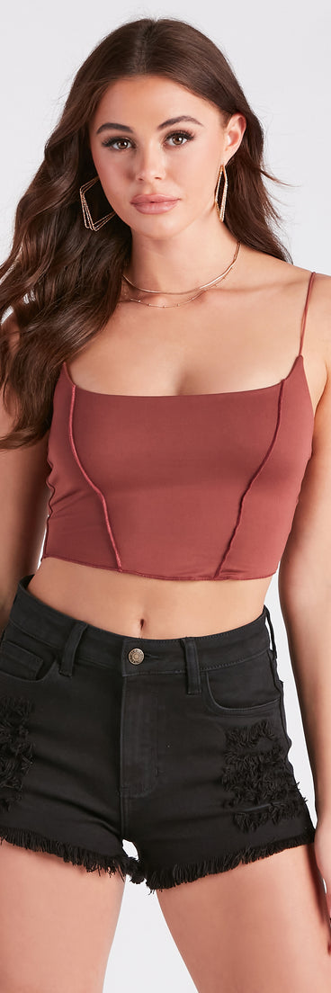 Uncovered Basic Exposed Seam Tank Top