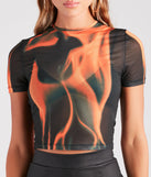 Bring The Heat Flame Print Crop Top