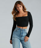 With fun and flirty details, the Keep It Tight Rib Knit Corset Crop Top shows off your unique style for a trendy outfit for the spring or summer season!