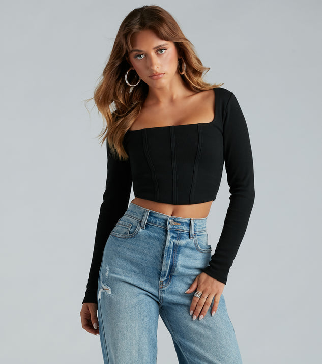 With fun and flirty details, the Keep It Tight Rib Knit Corset Crop Top shows off your unique style for a trendy outfit for the spring or summer season!