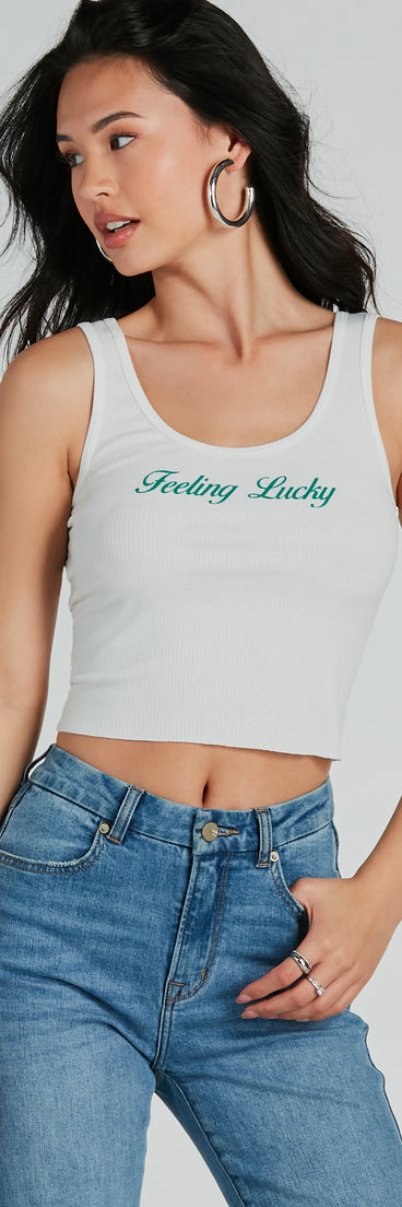 Feeling Lucky Graphic Tank Crop Top