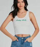 Feeling Lucky Graphic Tank Crop Top