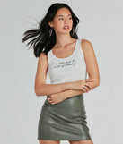 With fun and flirty details, the Luck And Whiskey Graphic Tank Crop Top shows off your unique style for a trendy outfit for summer!