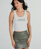 With fun and flirty details, the Luck And Whiskey Graphic Tank Crop Top shows off your unique style for a trendy outfit for summer!