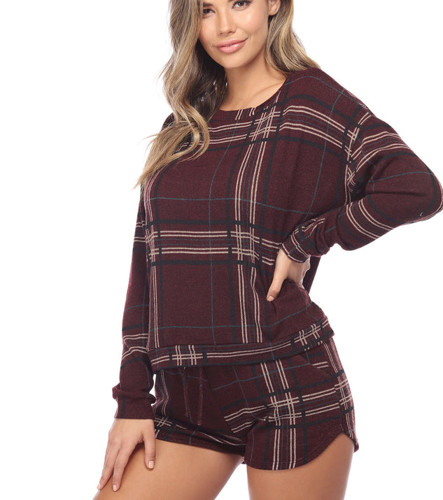 With fun and flirty details, Plum Plaid Dreams Pull Over Top shows off your unique style for a trendy outfit for the summer season!