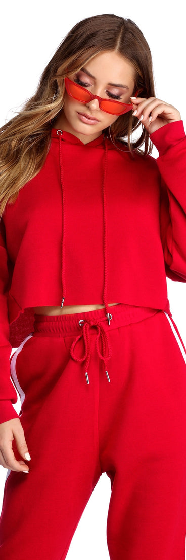 Sporty Vibes Cropped Hoodie