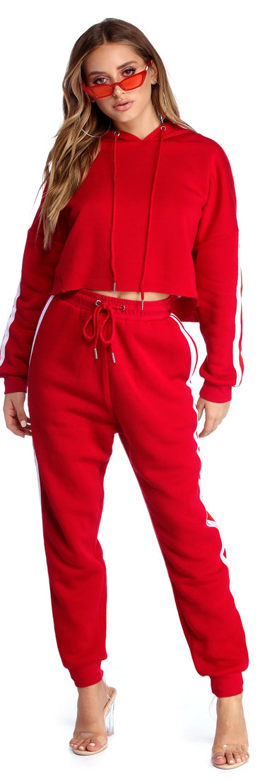 Sporty Vibes Cropped Hoodie