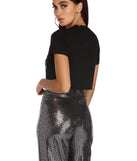 High Voltage AC/DC Cropped Tee is a trendy pick to create 2023 festival outfits, festival dresses, outfits for concerts or raves, and complete your best party outfits!