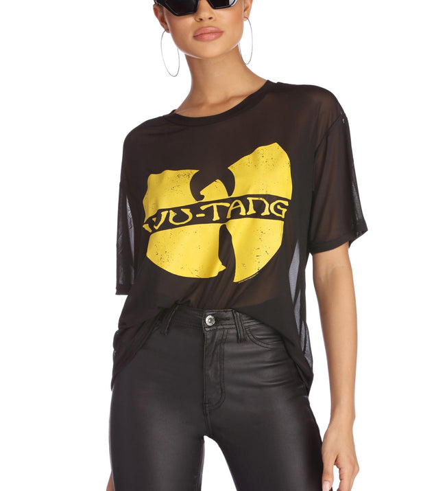 With fun and flirty details, Wu-Tang Clan Mesh Graphic Tee shows off your unique style for a trendy outfit for the summer season!