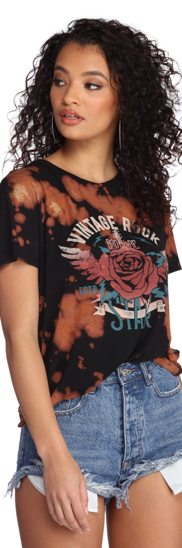 With fun and flirty details, Rockin' Vintage Graphic Tee shows off your unique style for a trendy outfit for the summer season!