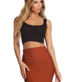 With fun and flirty details, Everyday Essential Crop Top shows off your unique style for a trendy outfit for the summer season!
