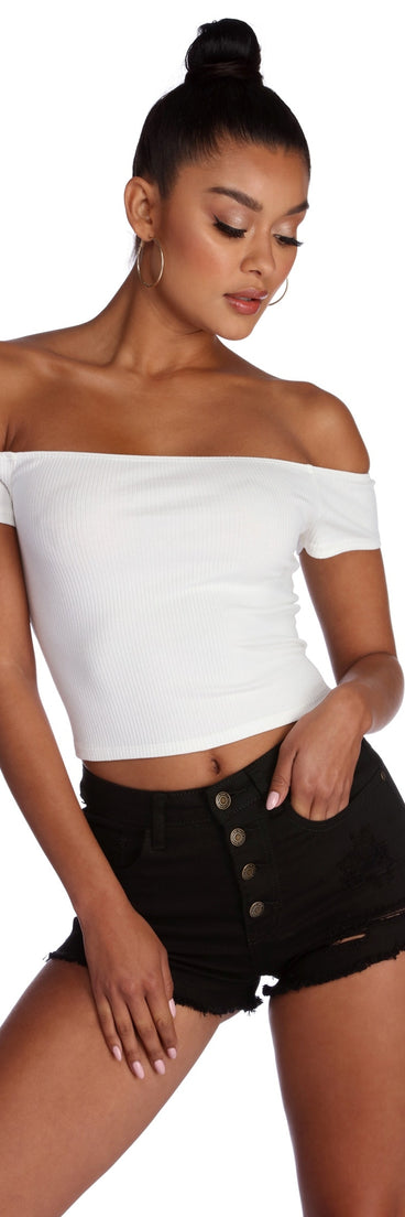 With fun and flirty details, Wear Me Off Shoulder Top shows off your unique style for a trendy outfit for the summer season!