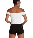 With fun and flirty details, Wear Me Off Shoulder Top shows off your unique style for a trendy outfit for the summer season!