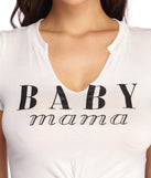 With fun and flirty details, Baby Mama Graphic Knot Tee shows off your unique style for a trendy outfit for the summer season!