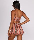 With fun and flirty details, Bohemian Groove Lace-Up Top shows off your unique style for a trendy outfit for the summer season!