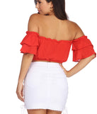 With fun and flirty details, Bring The Heat Tiered Crop Top shows off your unique style for a trendy outfit for the summer season!
