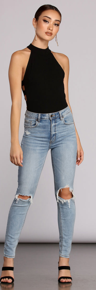 Sidebar Mock Neck Bodysuit
