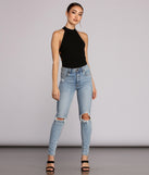 Sidebar Mock Neck Bodysuit