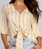 With fun and flirty details, Stripe The Day Cropped Blouse shows off your unique style for a trendy outfit for the summer season!