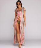 Beautiful And Bright Striped Duster for 2022 festival outfits, festival dress, outfits for raves, concert outfits, and/or club outfits