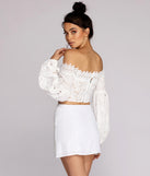 With fun and flirty details, Shoulder Show Off Crop Top shows off your unique style for a trendy outfit for the summer season!