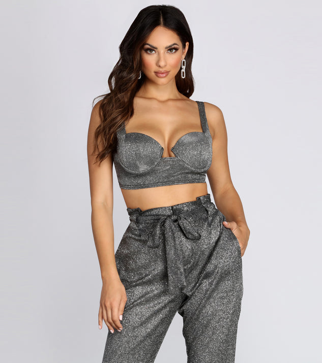You’ll look stunning in the Run It Metallic Crop Top when paired with its matching separate to create a glam clothing set perfect for a New Year’s Eve Party Outfit or Holiday Outfit for any event!