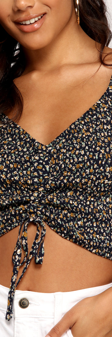 Little Blooms Smocked Cropped Blouse