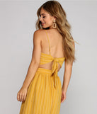 With fun and flirty details, Getaway Today Crop Top shows off your unique style for a trendy outfit for the summer season!