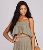 With fun and flirty details, Boho Flow Ruffled Crop Top shows off your unique style for a trendy outfit for the summer season!