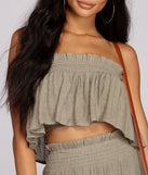 With fun and flirty details, Boho Flow Ruffled Crop Top shows off your unique style for a trendy outfit for the summer season!