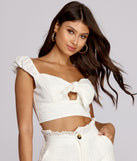 You’ll look stunning in the Tactile Touch Tie Front Top when paired with its matching separate to create a glam clothing set perfect for a New Year’s Eve Party Outfit or Holiday Outfit for any event!