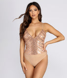 Sequin And Pearl Embellished Bodysuit