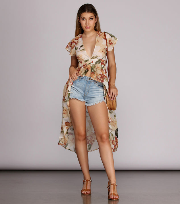 On The Lanai Floral Duster for 2022 festival outfits, festival dress, outfits for raves, concert outfits, and/or club outfits