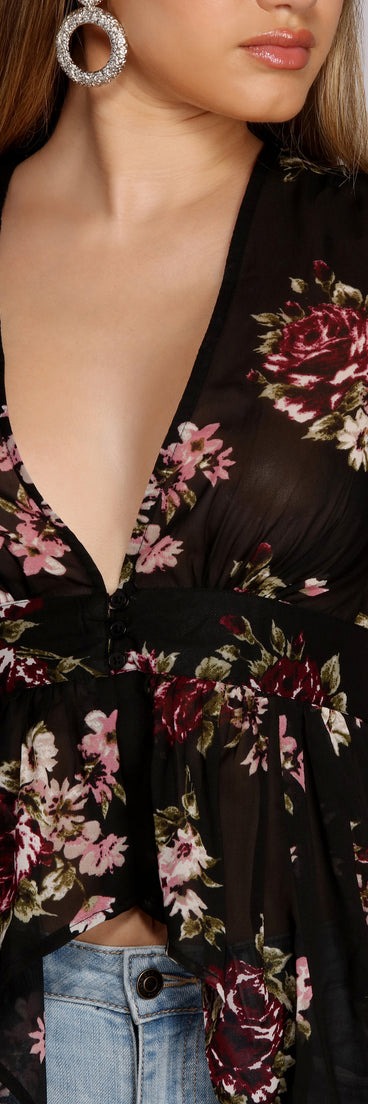 On The Lanai Floral Duster for 2022 festival outfits, festival dress, outfits for raves, concert outfits, and/or club outfits