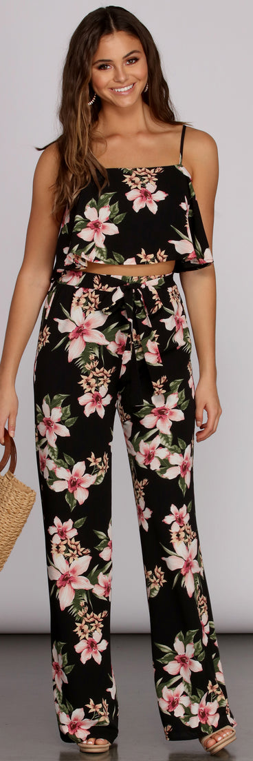 Total Tropics Ruffle Crop Top