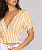 Smocked In Stripes Crop Top