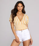 Smocked In Stripes Crop Top