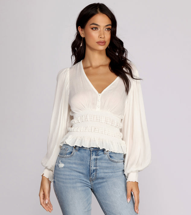 Vacay Now Smocked Waist Blouse