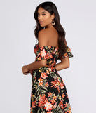 Hot Tropics Smocked Crop Top