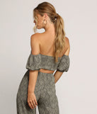 Leafy Greens Printed Crop Top