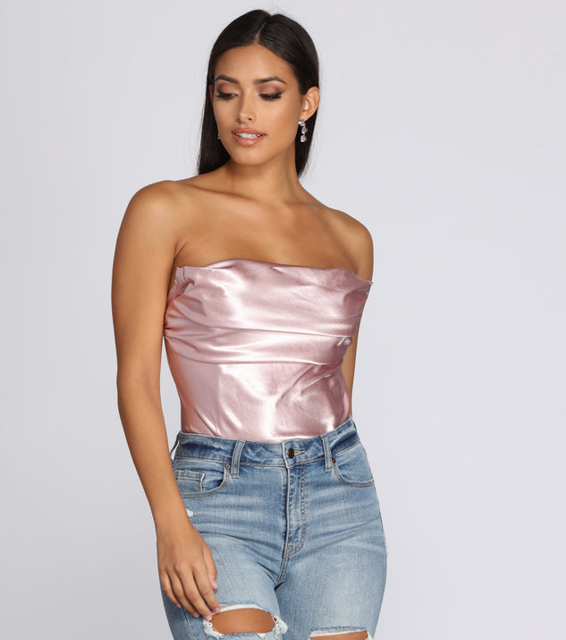 Sultry Satin Corset Crop Top