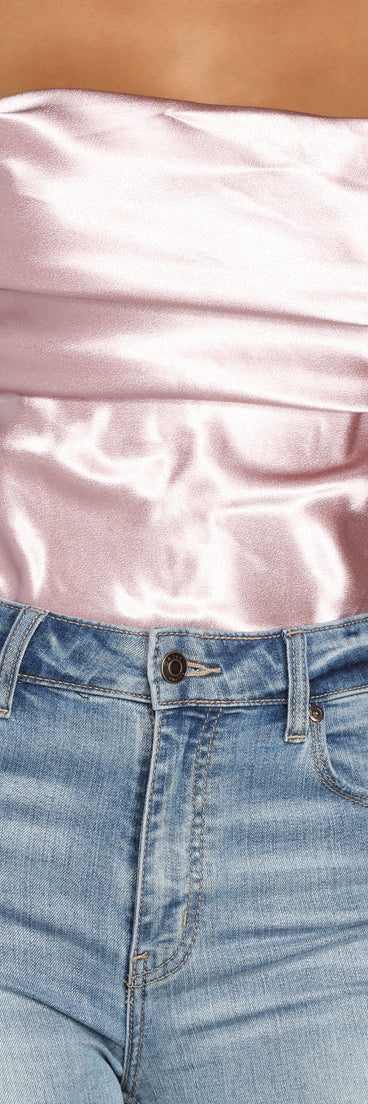 Sultry Satin Corset Crop Top