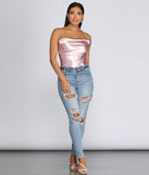 Sultry Satin Corset Crop Top