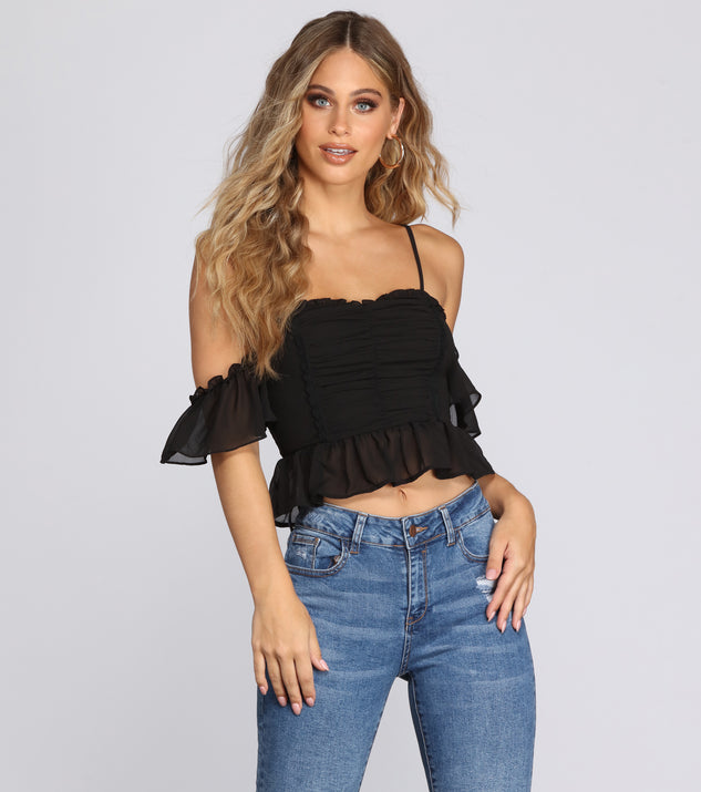 Perfect Peplum Ruched Crop Top
