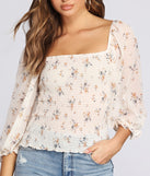 Surely Chiffon Floral Smocked Blouse